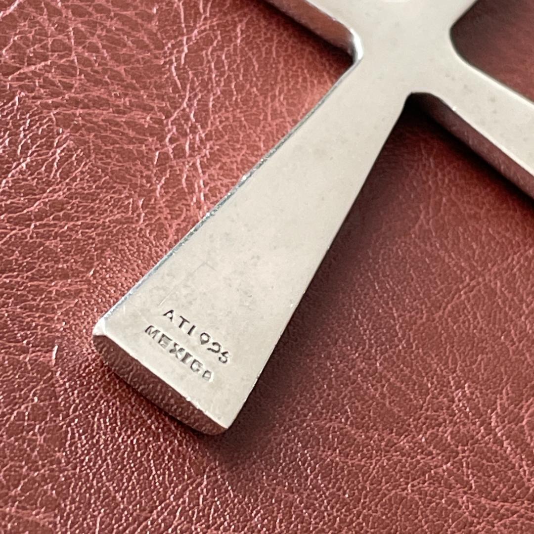 ビンテージ シルバー925 クロスネックレス メキシコ刻印 ペンダント重厚 希少