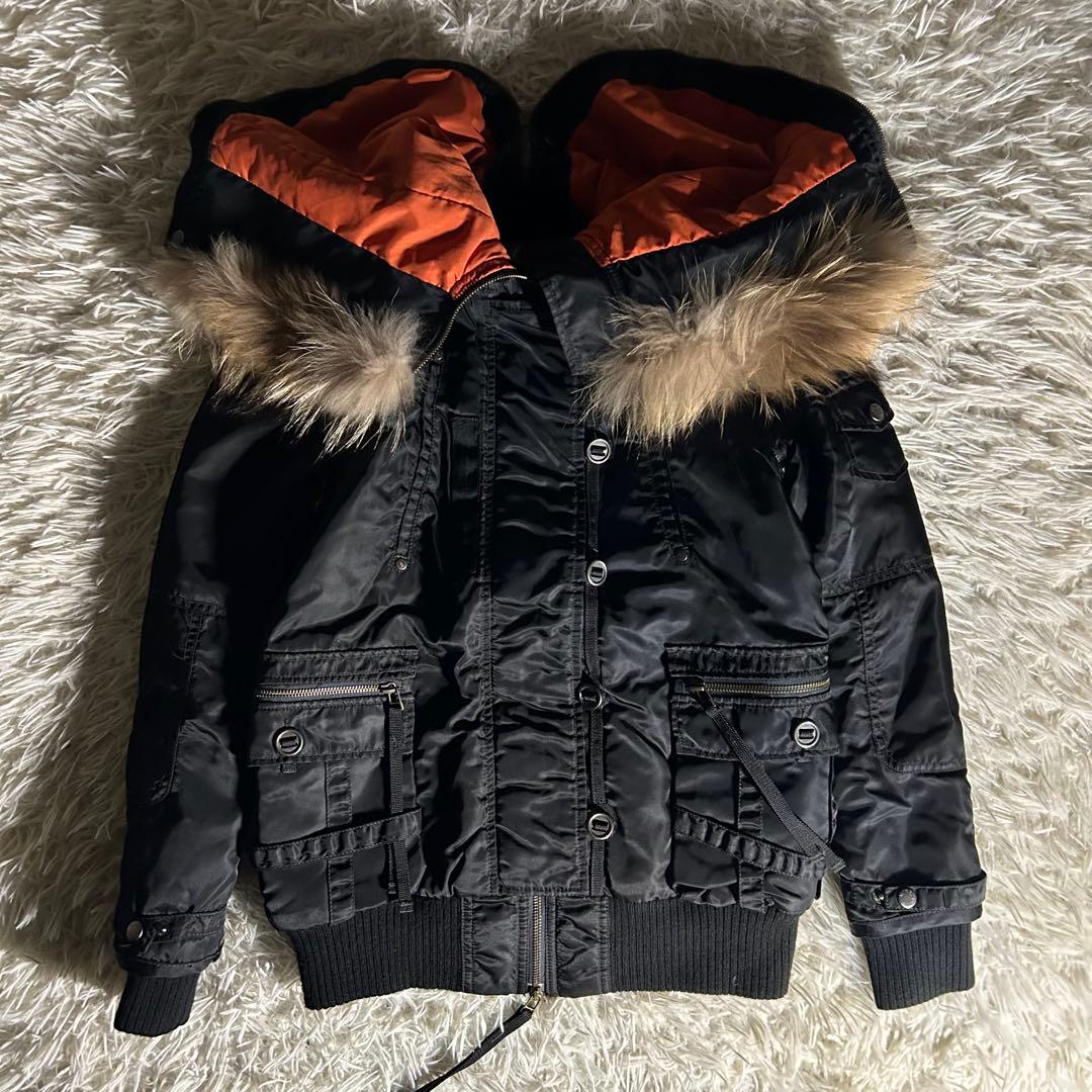 y2k AVIREX N-2B ファー付きジャケット 短丈　フライトジャケット