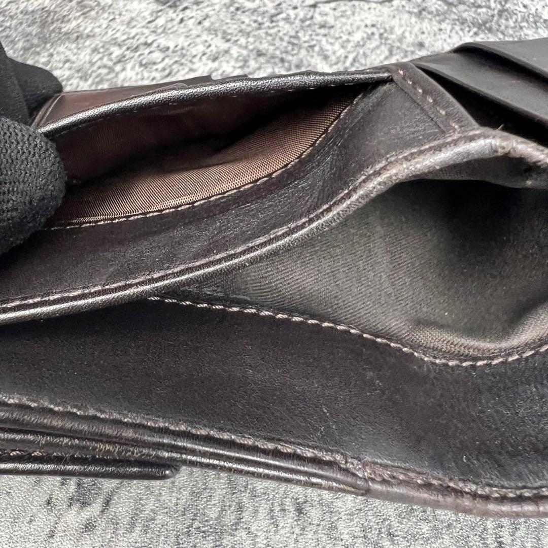 FENDI ズッカ柄 レザー×キャンバス 二つ折り財布 エフイズロゴ