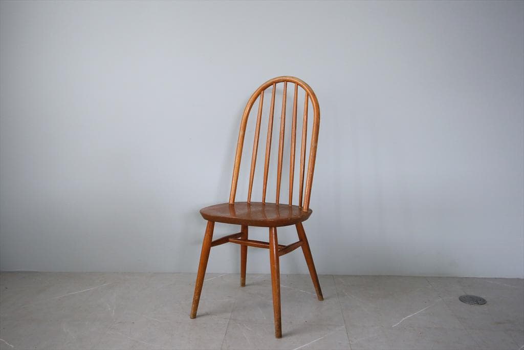 英国アンティーク木製フープバックチェア/イス/クエーカー/飾り棚(87-33-4