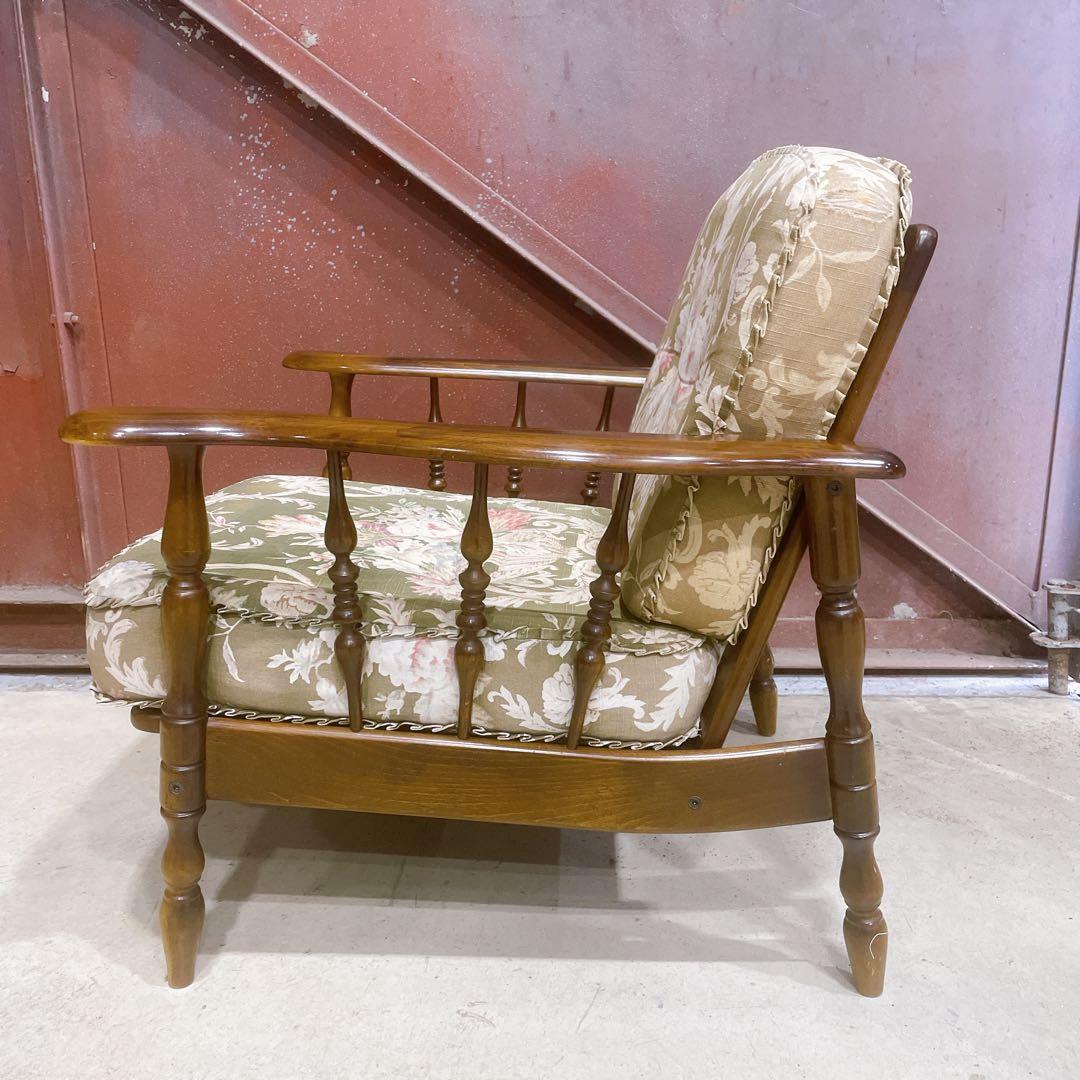 【稀少】karimokuカリモク アームチェア コロニアル フリージアグリーン②