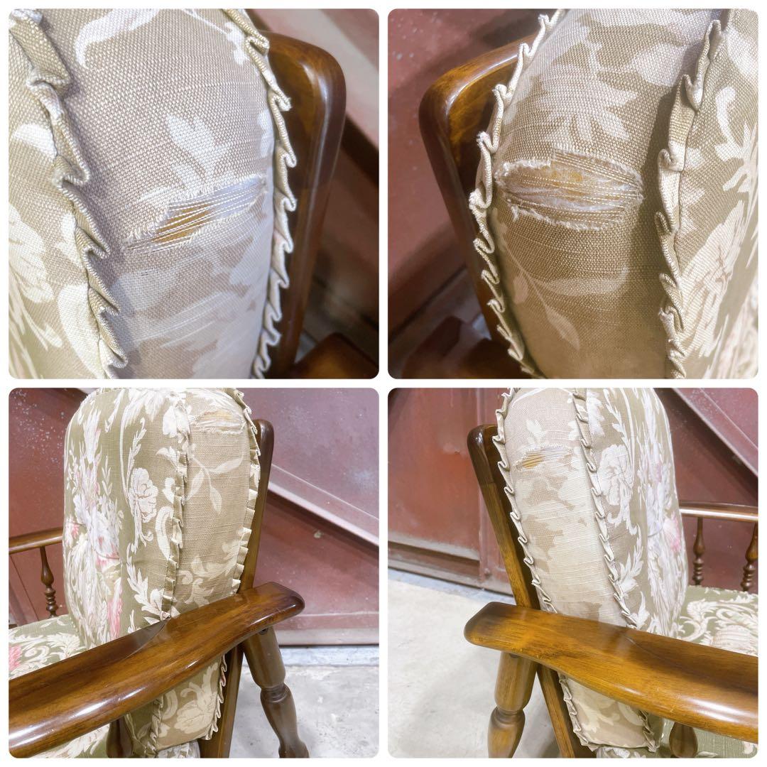 【稀少】karimokuカリモク アームチェア コロニアル フリージアグリーン②