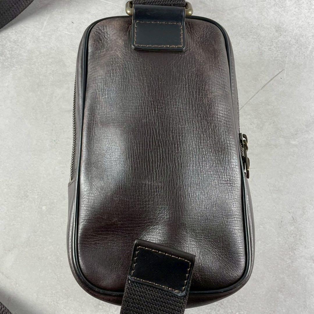 ✨美品✨ルイヴィトン ボディバッグ ユタ スィウ LVロゴ レザー ブラウン