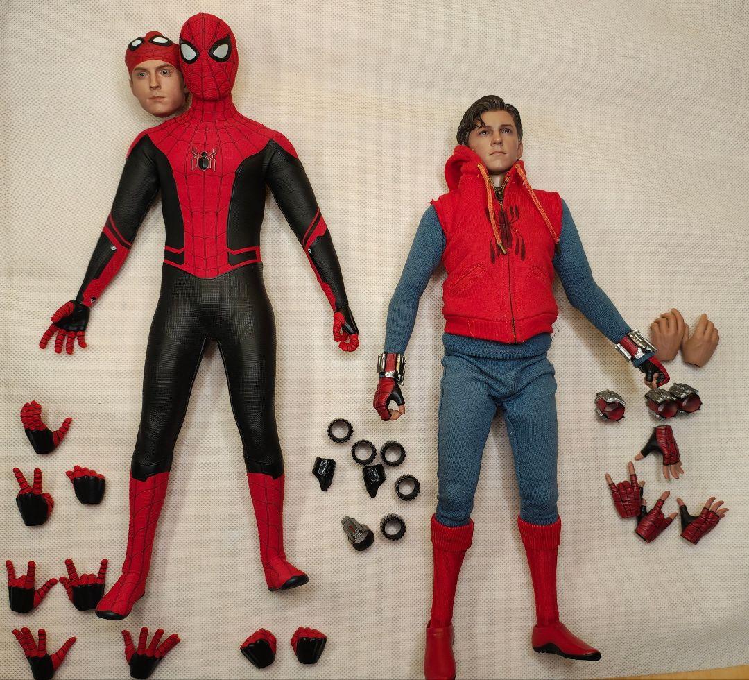 ホットトイズ スパイダーマン 2体 アクションフィギュア 交換用パーツ付き