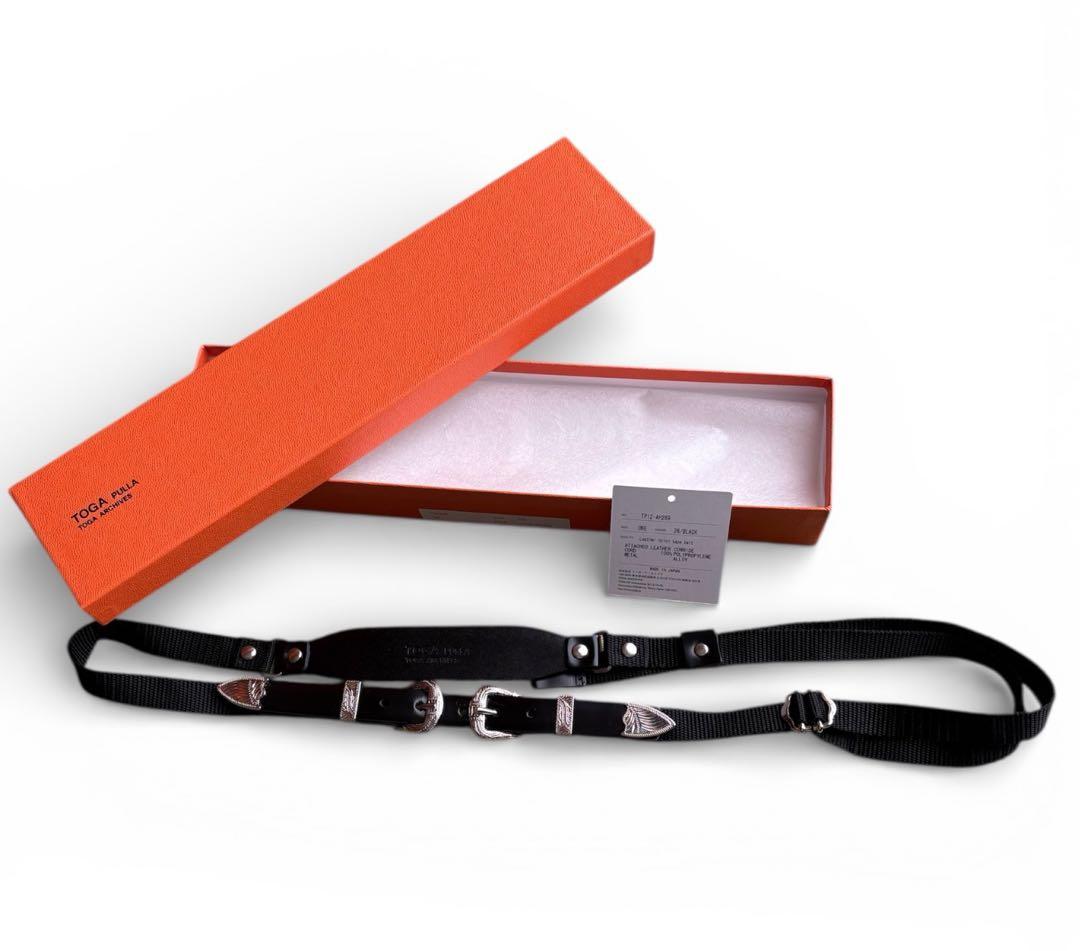 限定値下げ★TOGA PULLA Leather nylon tape belt
