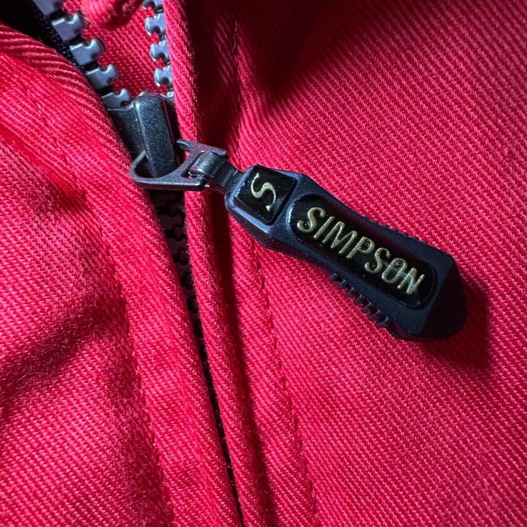 ☆SIMPSON Racing ジャケット レッド 4L 刺繍ロゴ キルティング