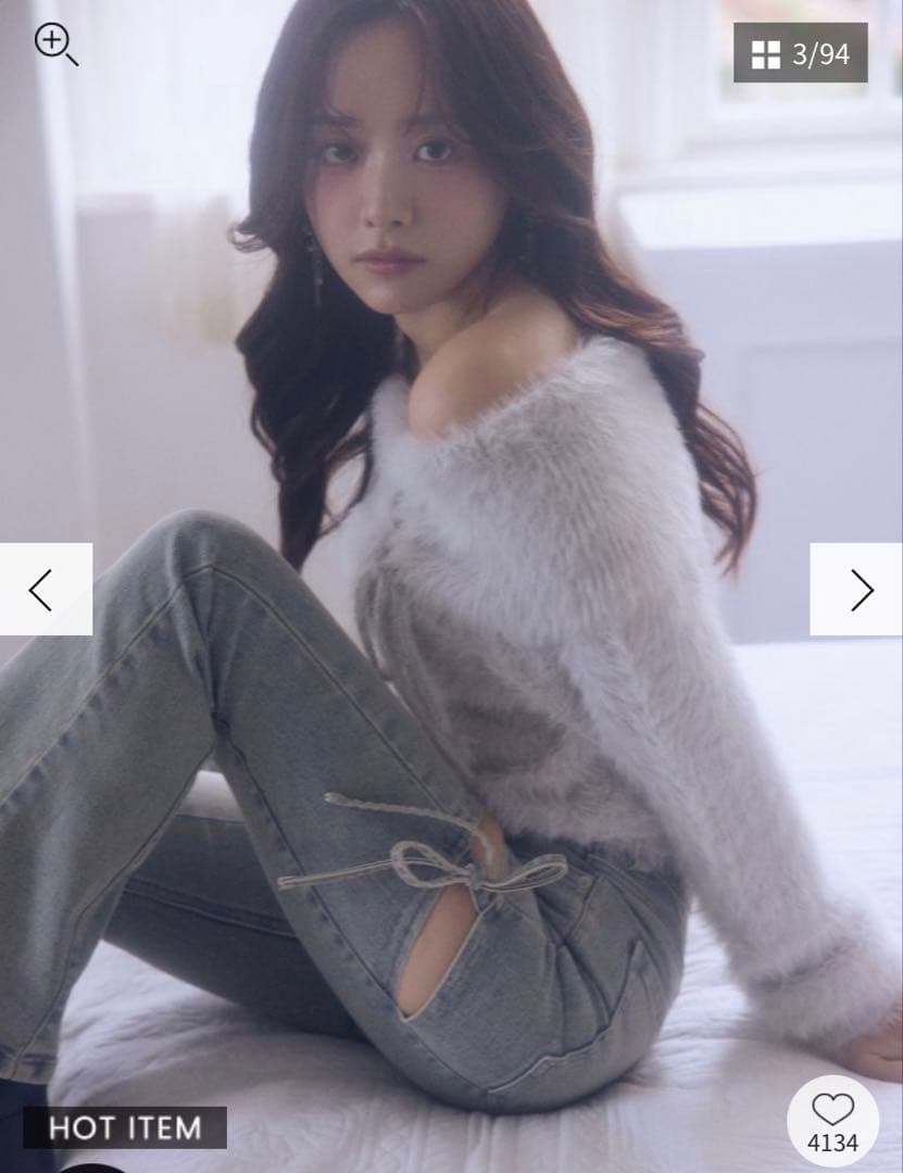 【新品】RESEXXY カットアウトデニムパンツ XS ライトブルー