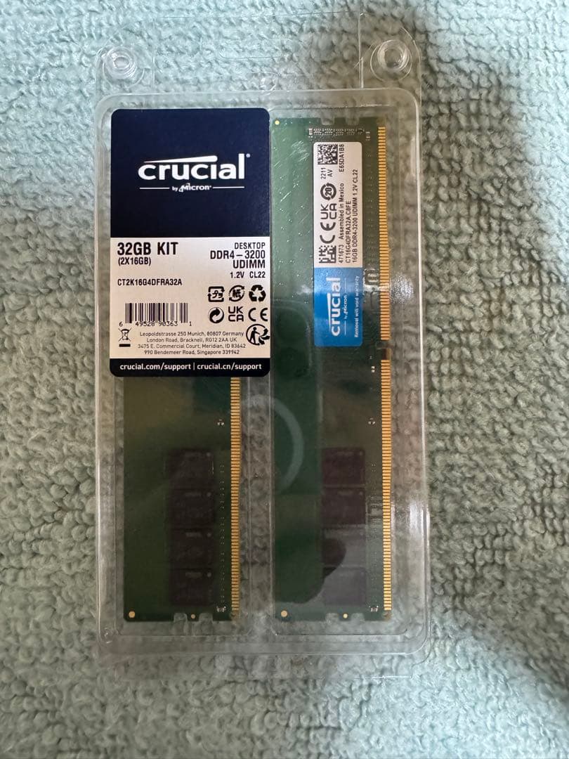Crucial DDR4-3200 メモリ 16GB 2枚