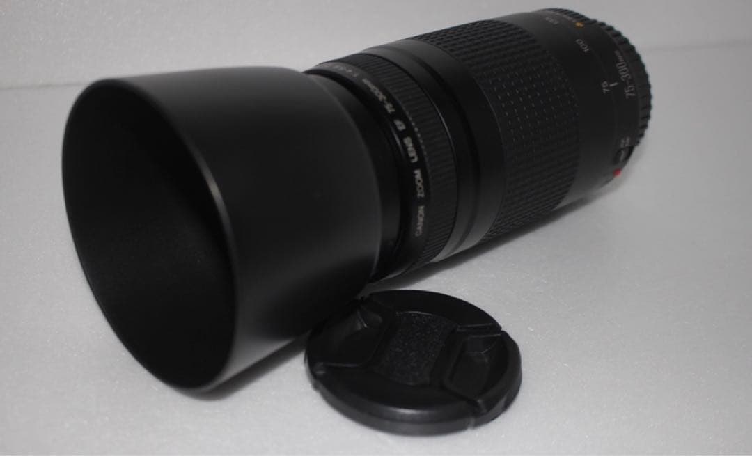 キヤノン望遠レンズ/レンズフード付/Canon EF75-300㎜　II