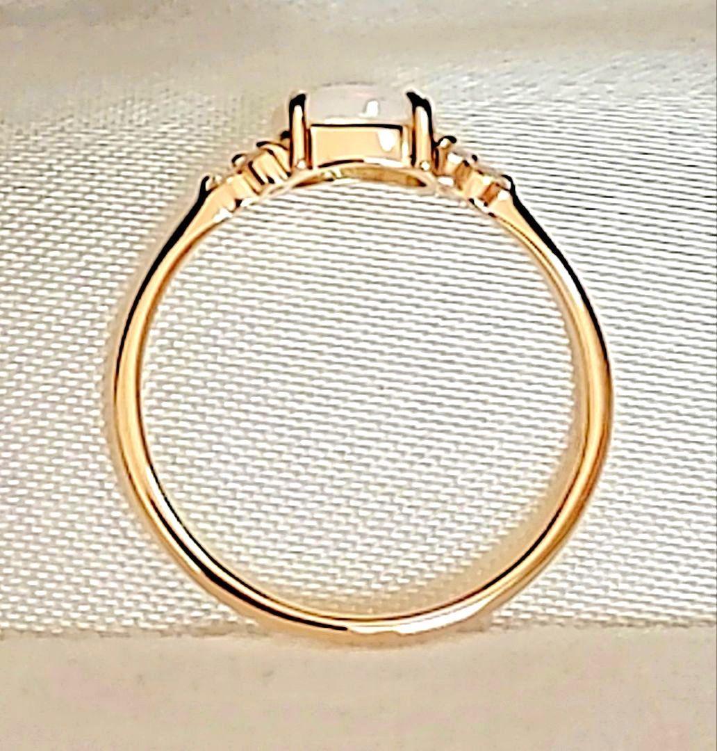 新品半額以下BIZOUX豪州産オパール×ダイヤ フラヴィリング K18YG10号