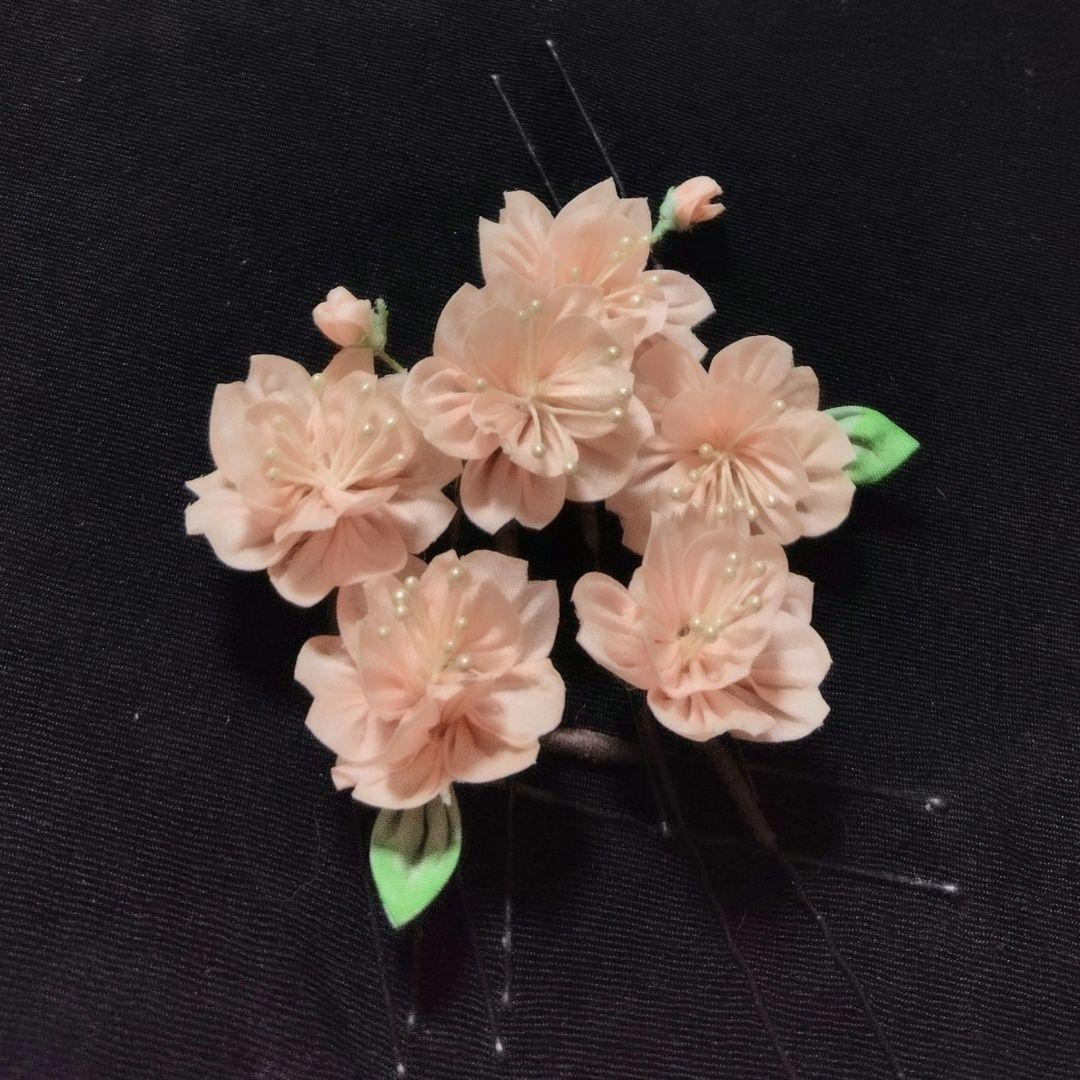 つまみ細工 髪飾り 鶴 桜 梅　成人式 卒業式 結婚式 七五三　かんざし