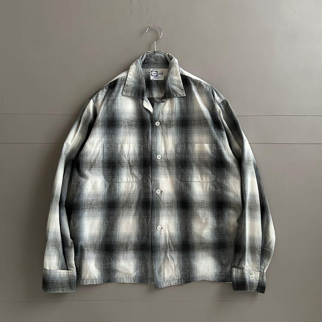 Vintage 50s~ PILGRIM オンブレチェック オープンカラーシャツ