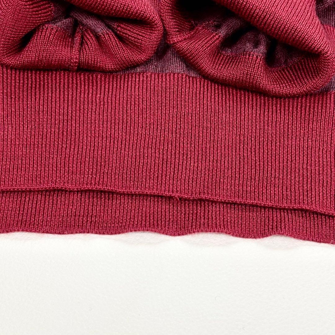 美品✨LOUIS VUITTON ニット カシミヤ混 刺繍ロゴ ボルドー