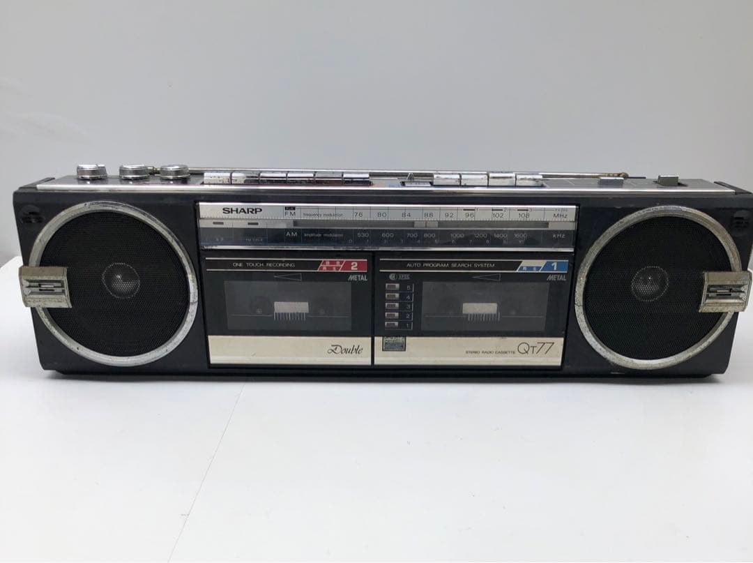 SHARP QT-77BK ブラック ラジカセ レトロ(D1 54)