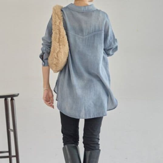 新品タグ付き ビアズリー 《FRIPIER》シフォンデニムシャツ