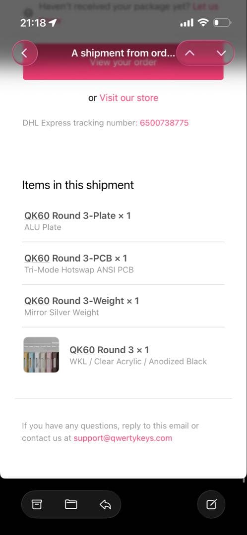 Qwertykeys QK60 R3 WKL 組み立て済み