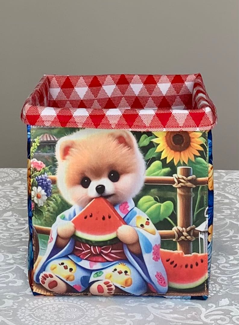 皇帝ダリア　わんこと仔猫　(片面パネル) トートバッグ