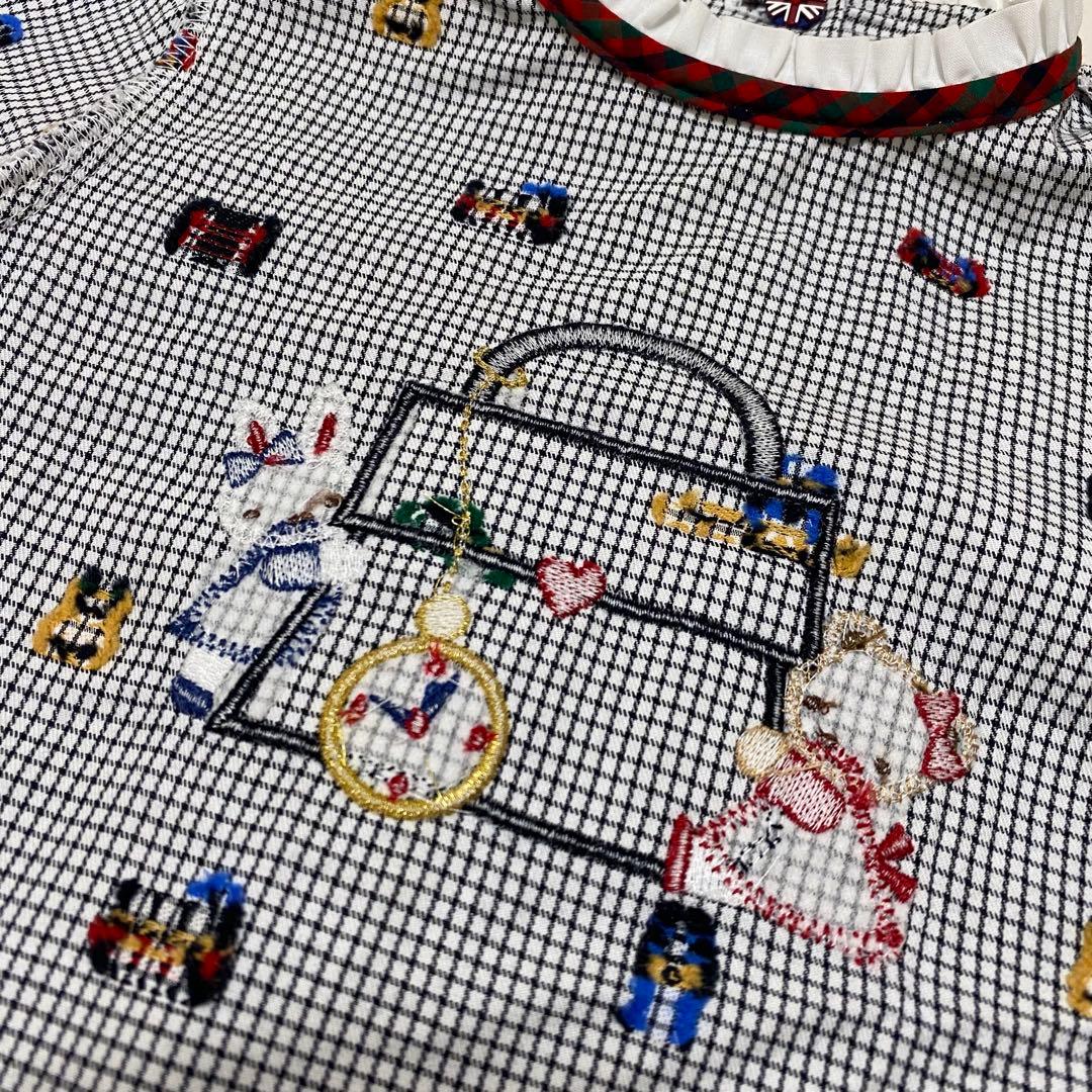 ファミリア　ロンドンシリーズ　イギリス　90cm 長袖　チェック柄ワンピース