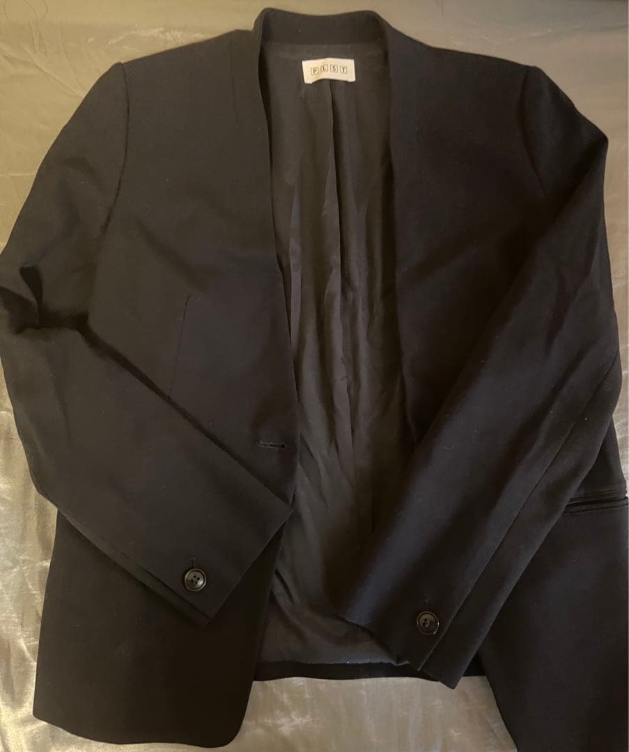 PLST カラーレス　ジャケット　パンツ　セットアップ　スーツ　ネイビー　M L