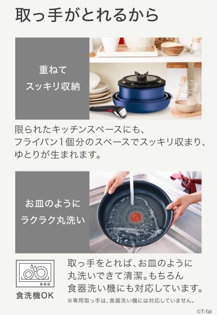 22cm蓋付き　ティファール　フライパン　アンリミテッドIHガス火　ブルー　2点