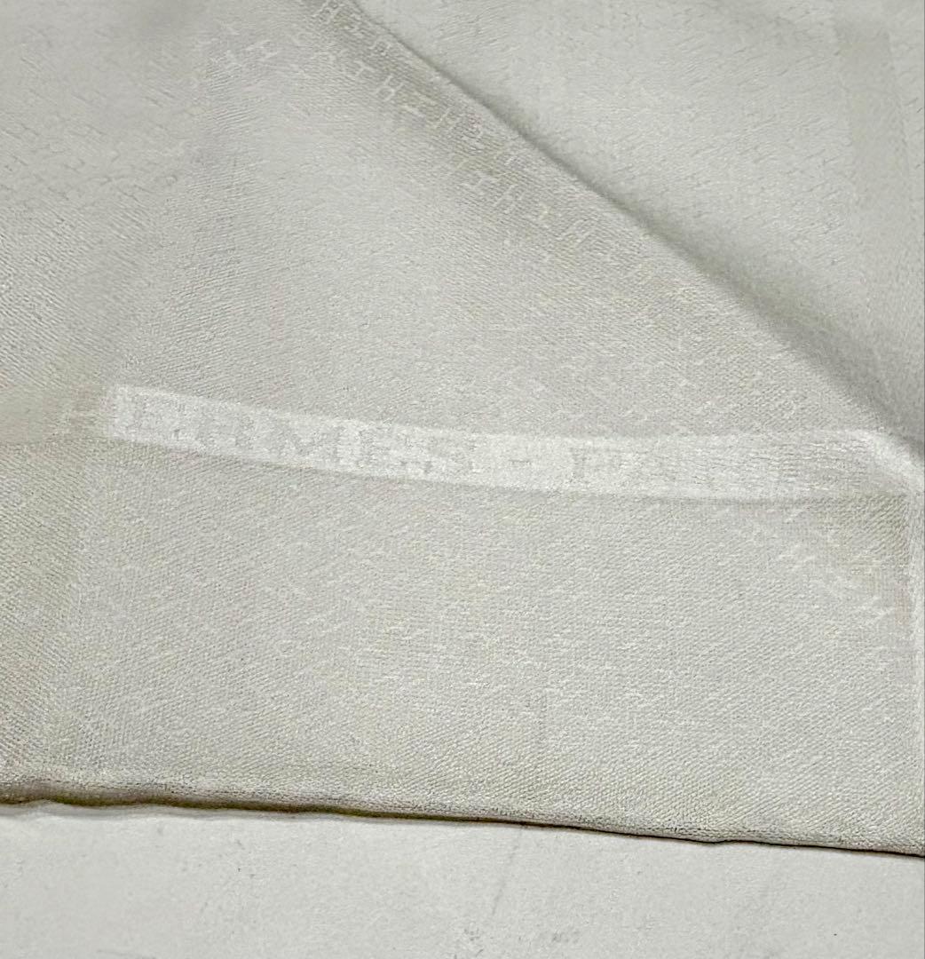 新品タグ付☆エルメス　ハンカチ　ロゴ　H模様　スカーフ　コットンスカーフ美品