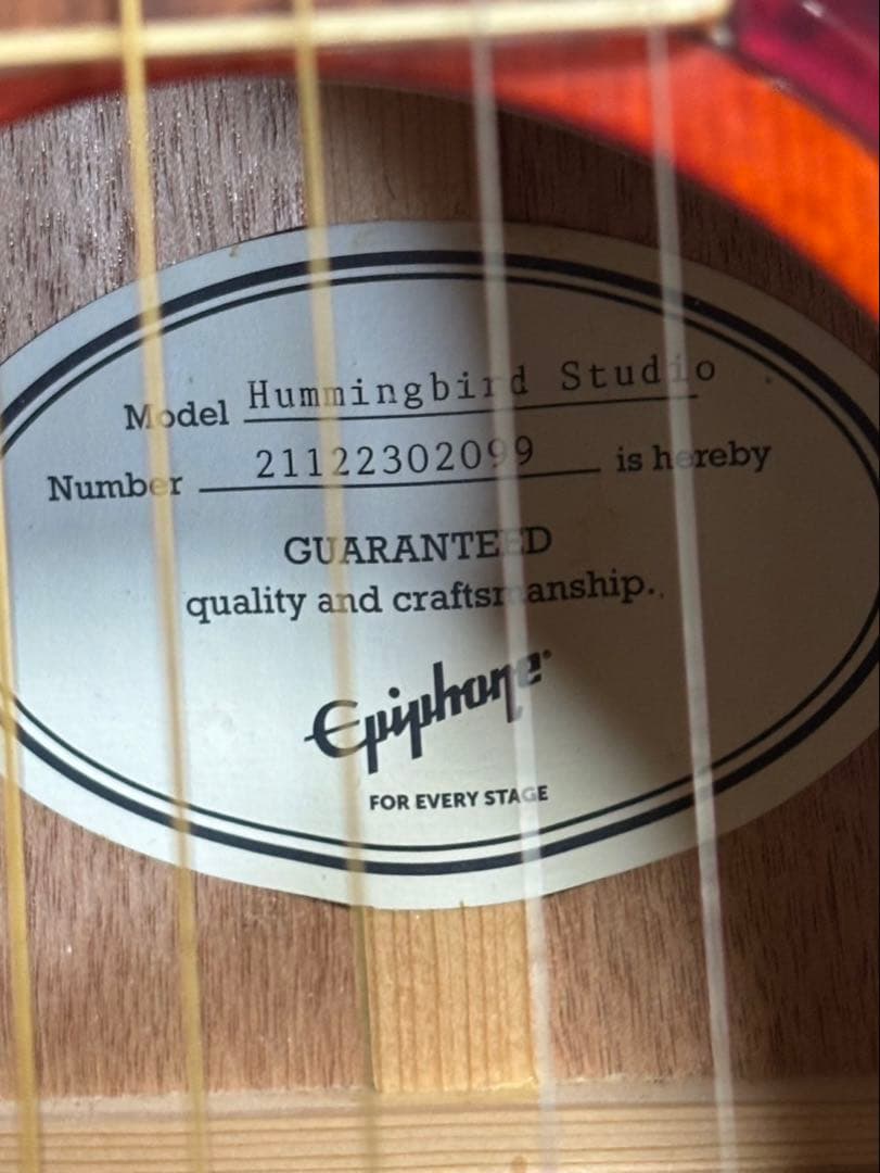Epiphone エピフォンby Gibson ハミングバード　美品　エレアコ
