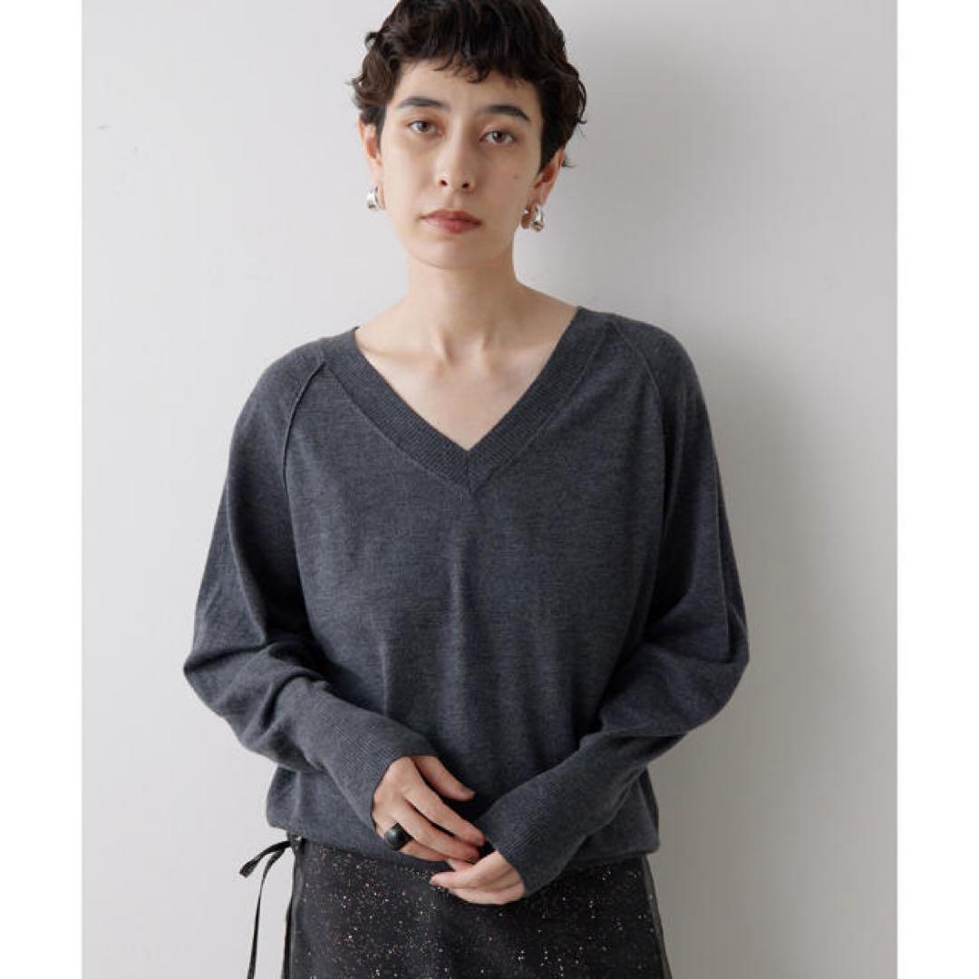 Whim Gazette ウールハイゲージⅤネックプルオーバー美品