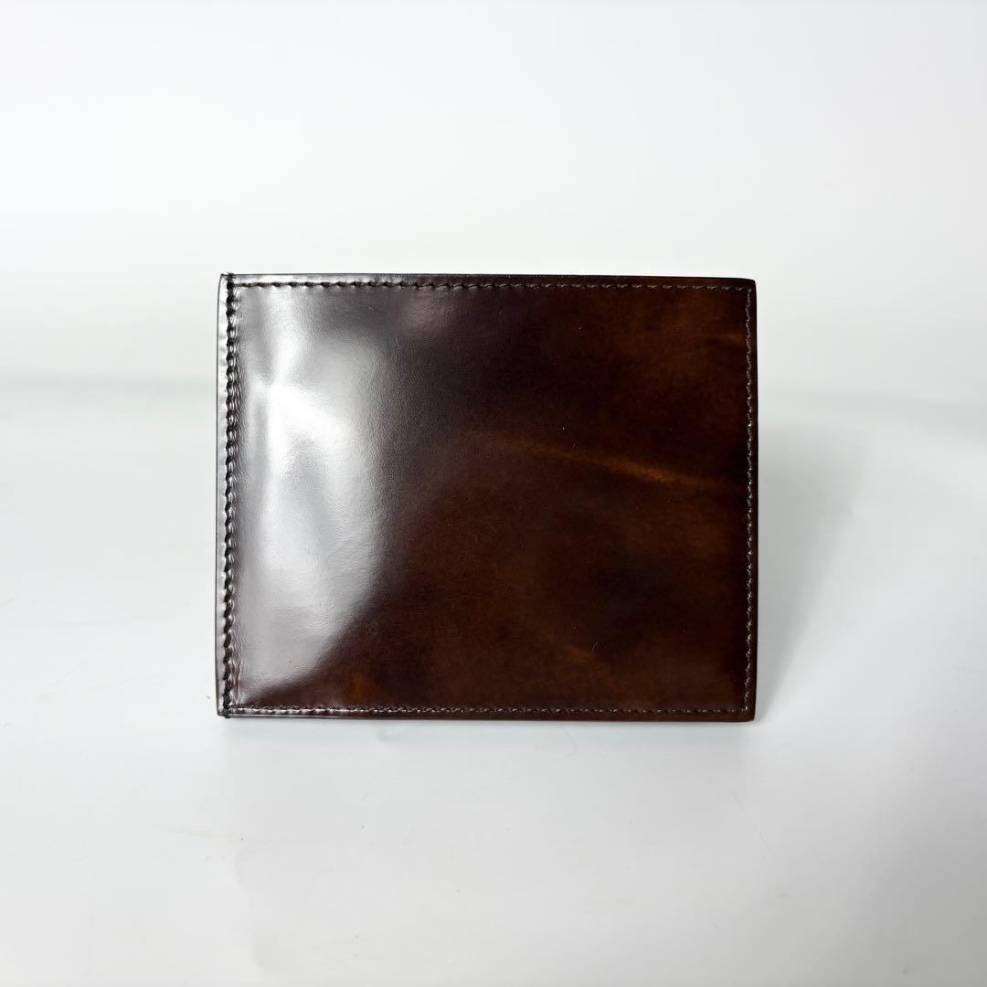 ダンヒル　レザーマネークリップ　三つ折り　カードポケット付き　ブラウン　グリーン