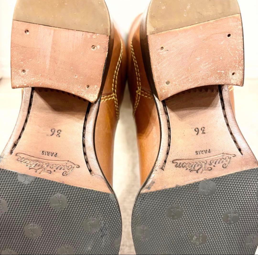 LOUIS VUITTON ルイヴィトン ロングブーツ キャメル レザー 36