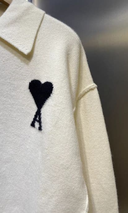 ❤ AMI PARIS ホワイト ニット セーター ポロニット M