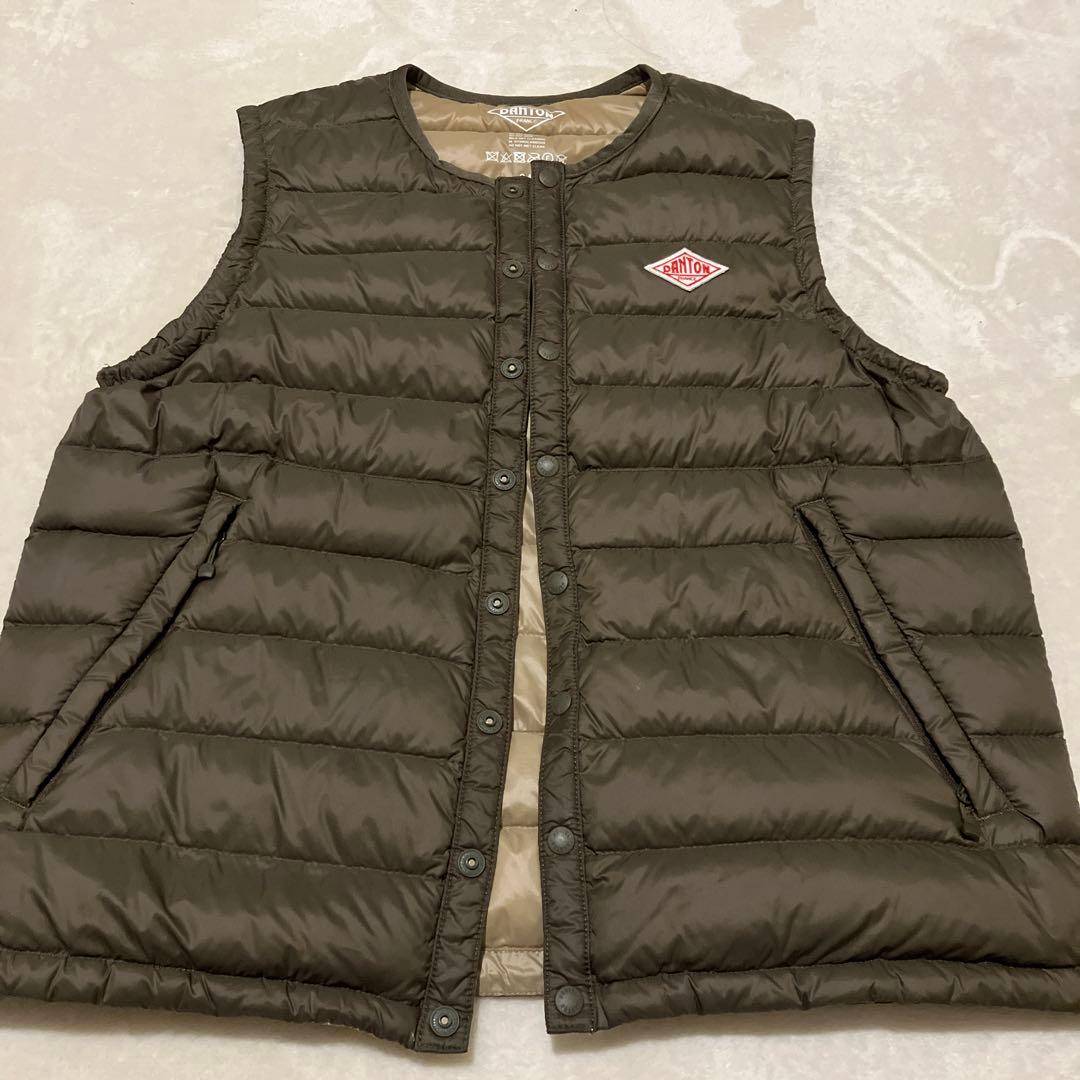 DANTON ダウンベスト オリーブ色★ほぼ未使用