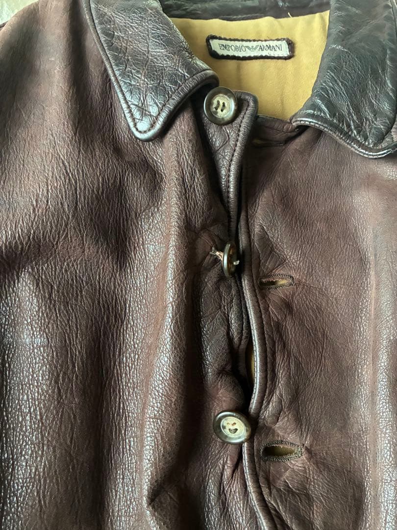 EMPORIO ARMANI ブラウン レザージャケット USED