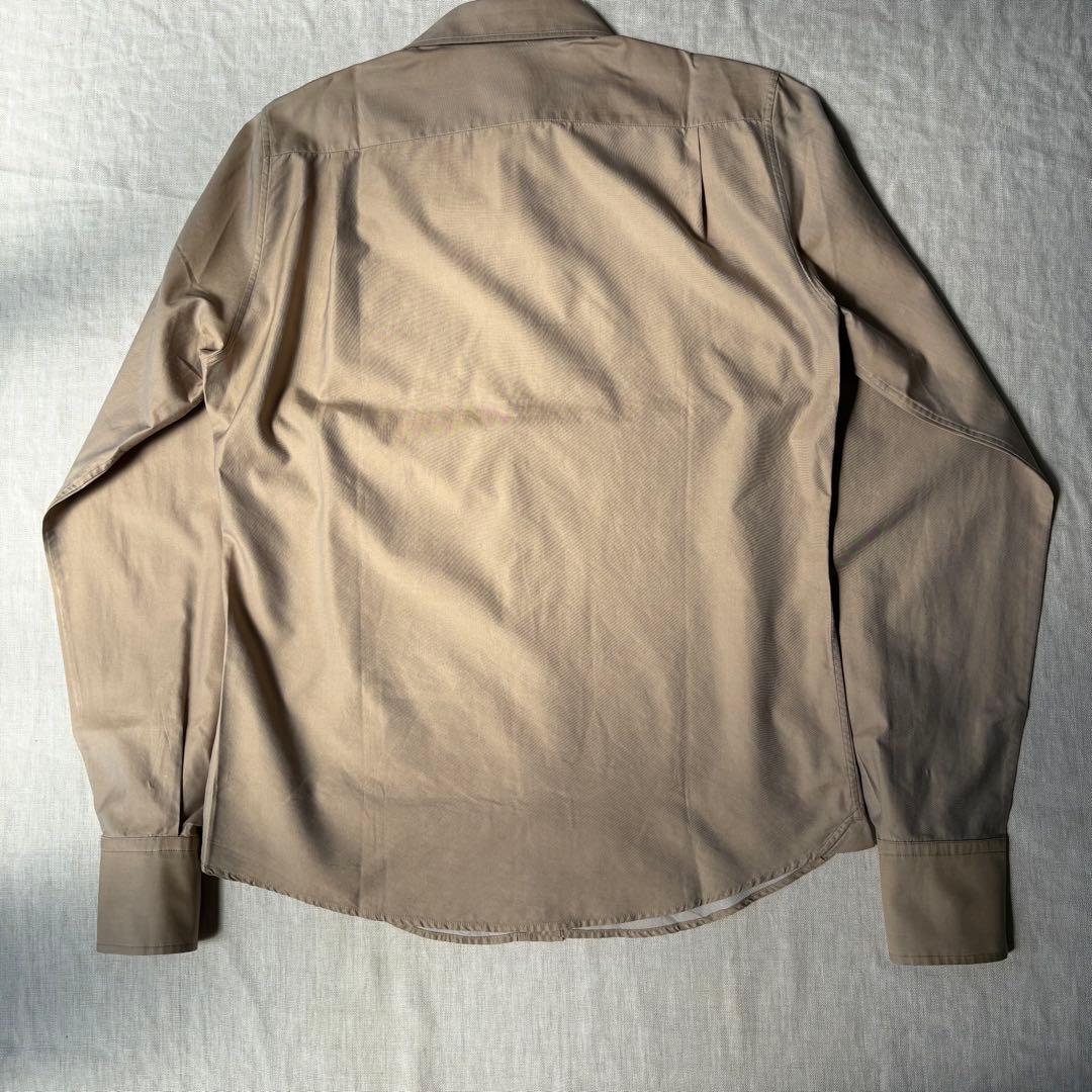 【美品】BOTTEGA VENETA コットン シルク 長袖シャツ ベージュ