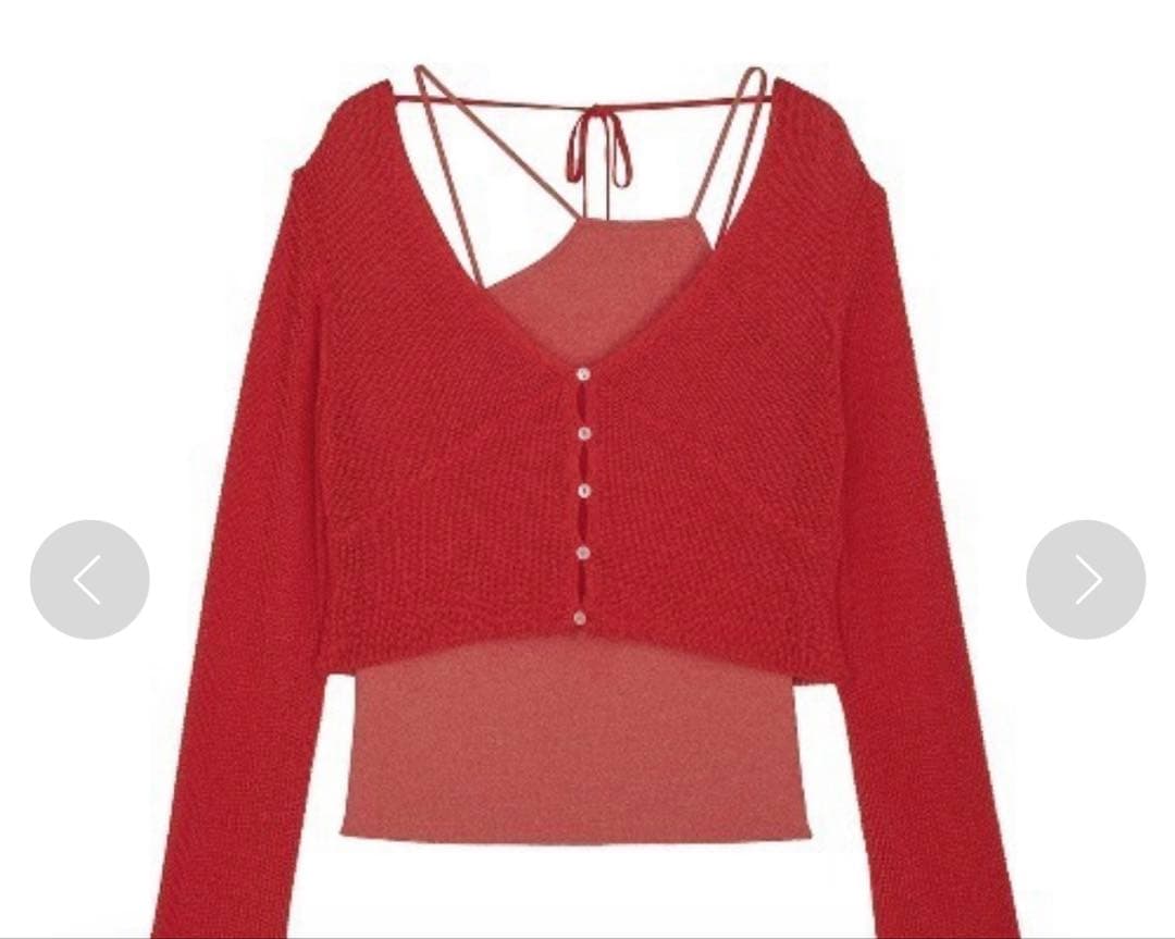 トップス LAYERED KNIT CARDIGAN TOP Ameri Vintage