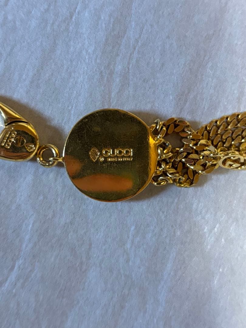 GUCCI グッチ ヴィンテージ チェーンベルト ゴールド GGロゴ 刻印有