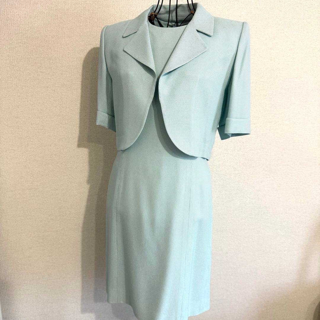 イヴ サンローラン ミントグリーン セットアップ ワンピース ジャケット
