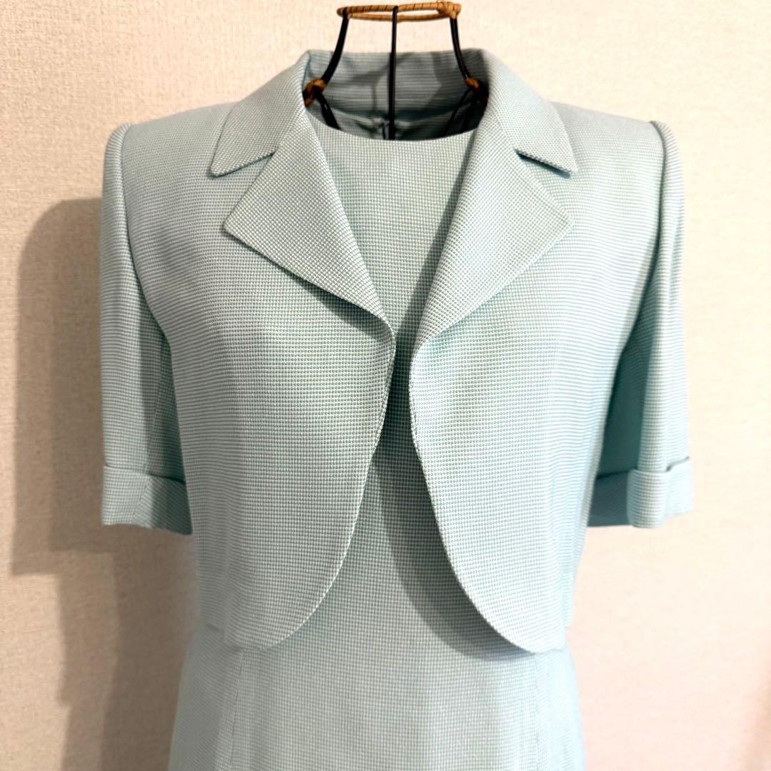 イヴ サンローラン ミントグリーン セットアップ ワンピース ジャケット
