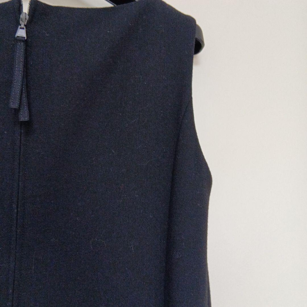 FOXEY 黒 ノースリーブ ひざ丈ワンピース