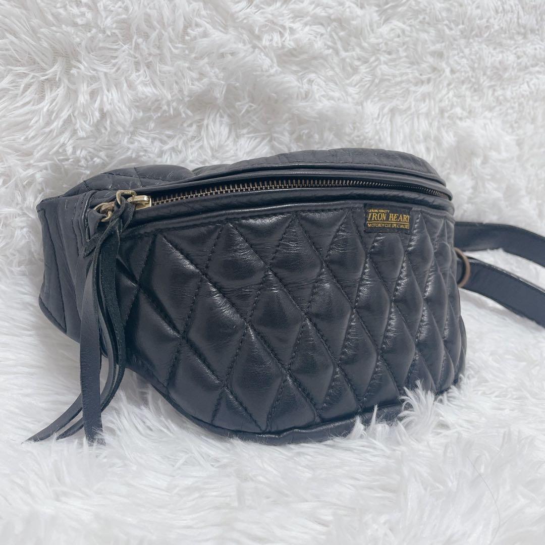 希少 IRON HEART ボディバッグ ウエストポーチ キルティング