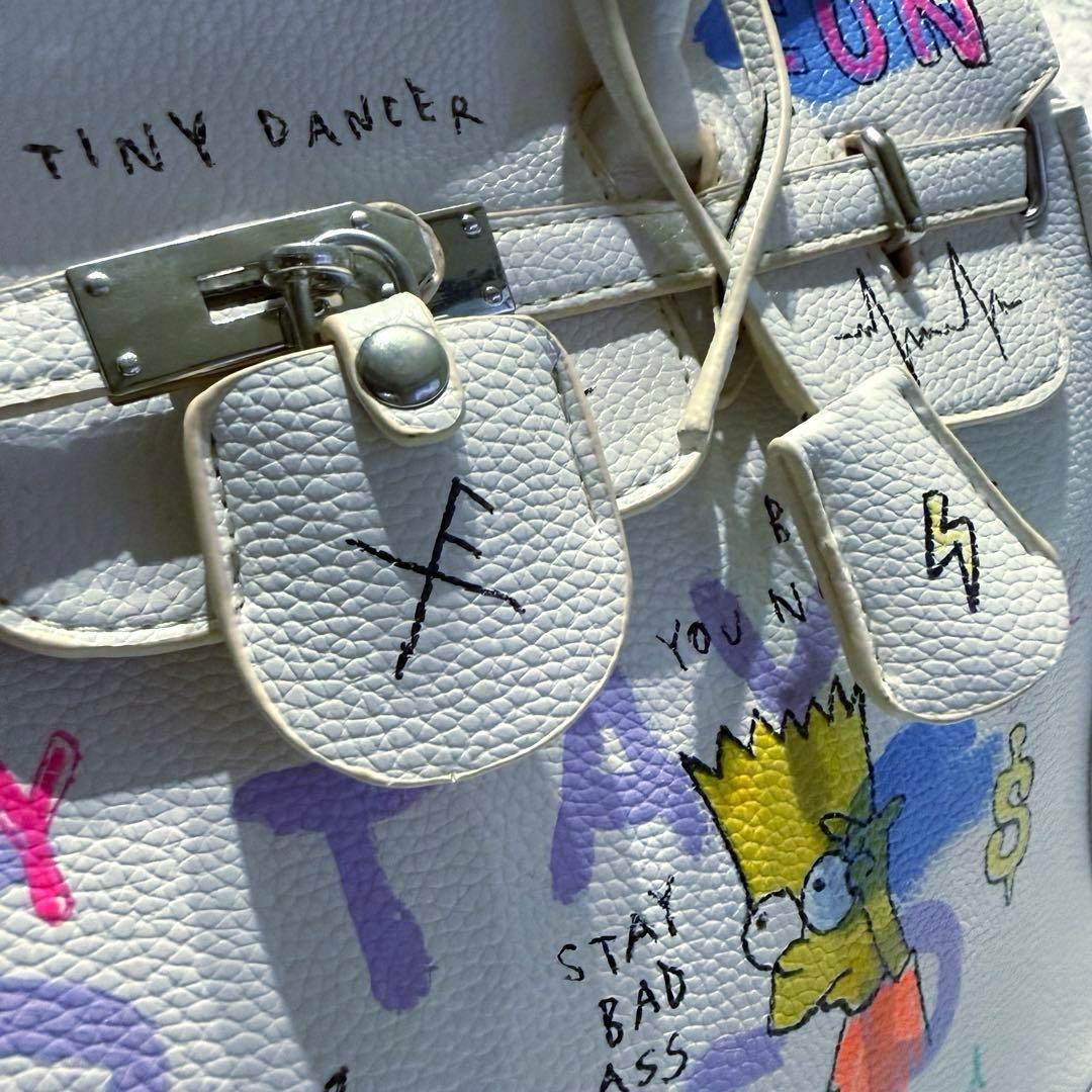 【タグ付き未使用品】 ゲルニカ ペイントハンドバッグ ホワイト シンプソンズ