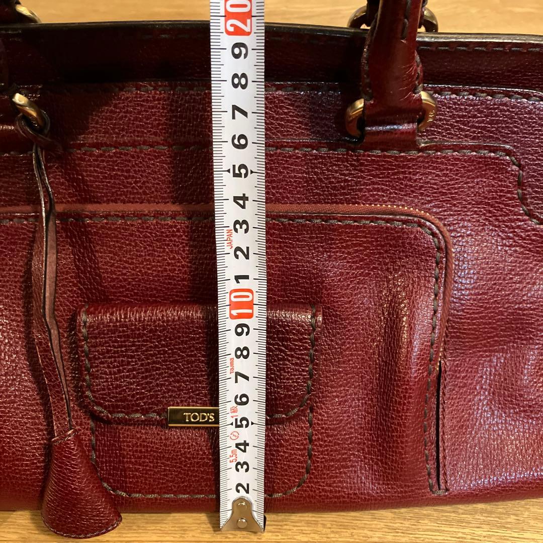 Tod’s 赤レザー ボストンバッグ 袋つき