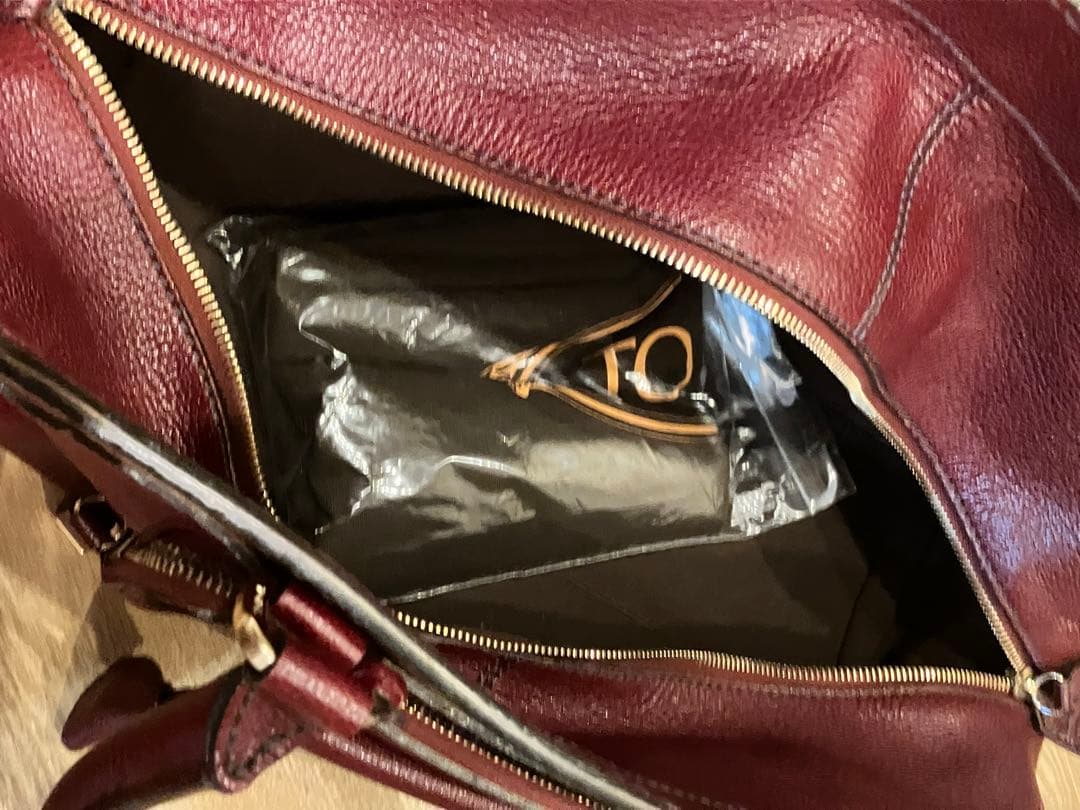 Tod’s 赤レザー ボストンバッグ 袋つき