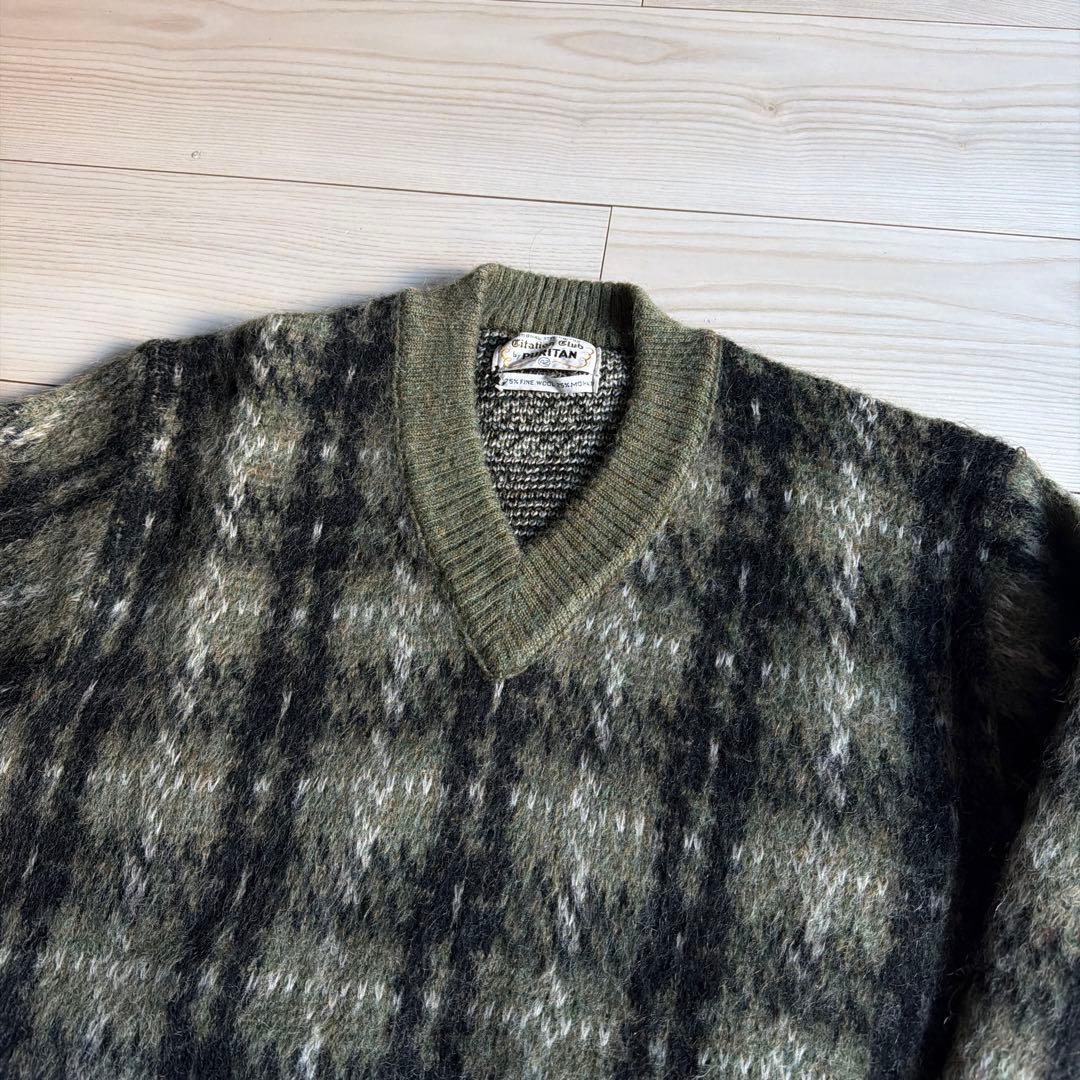 ガ*バ様 極上　希少　60s PURITAN モヘア　セーター チェック柄　L相