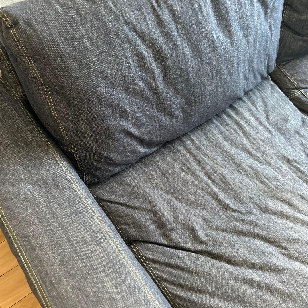 3人掛けソファー　デニム生地