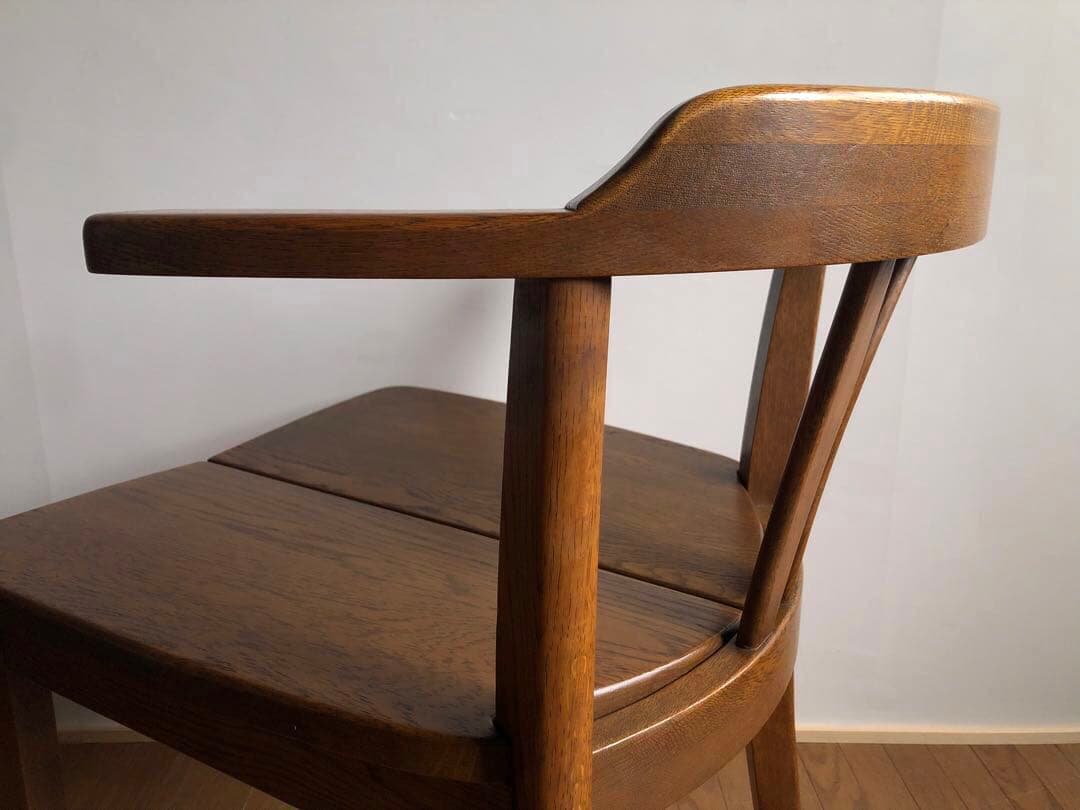 飛騨家具 浜本工芸 アームチェア① 肘掛け 安楽椅子 楢無垢材 昭和レトロ 民芸