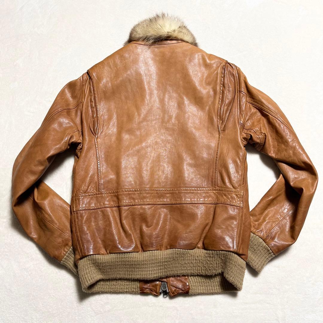 【希少】GIORGIO BRATO☆ライダース☆ファー付き☆羊革☆ブラウン☆48