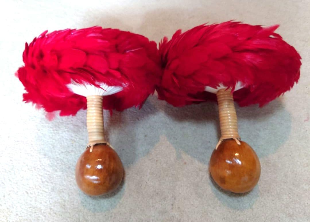 ウリウリ フラダンス 一体型 2個セット 巾着付 青色と白