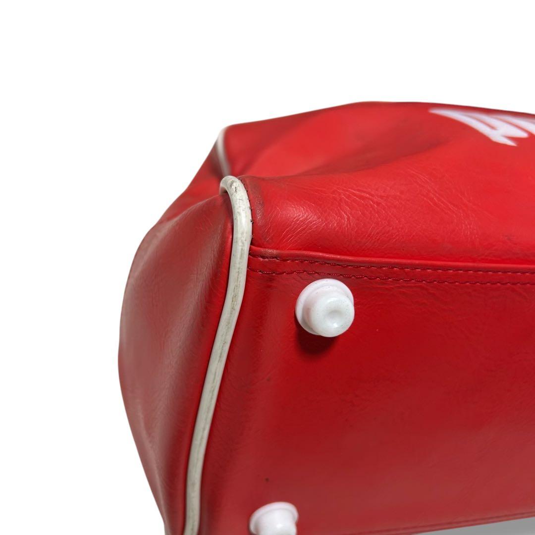 プーマ ボストンバッグ レッド ビッグロゴ 昭和レトロ