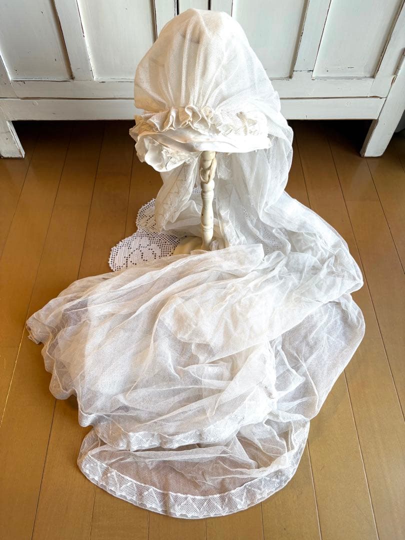 フランスアンティーク　セカンドコミュニオン　ヴェール　ボネ　初聖体拝領　ロザリオ