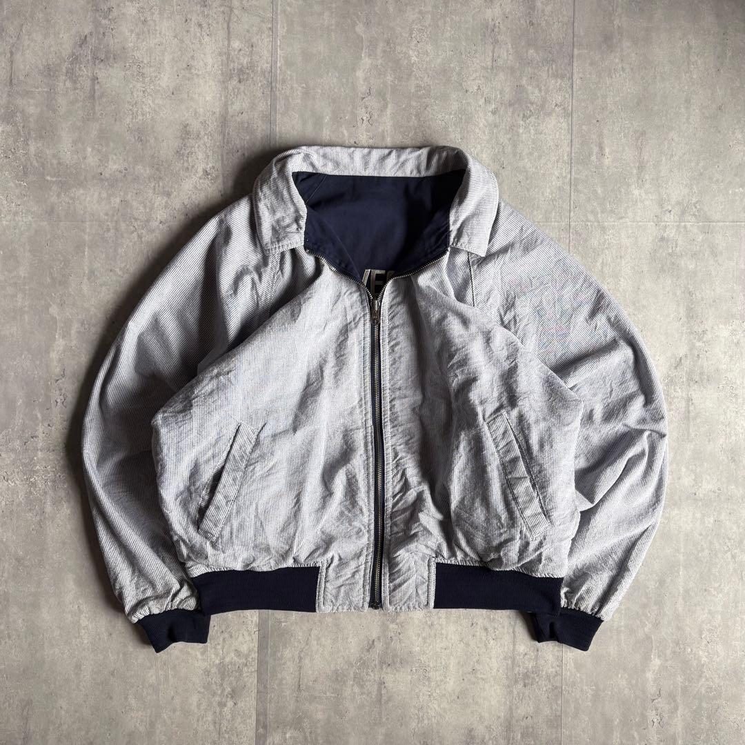 【80s vintage】リバーシブル　スイングトップ　ジップブルゾン　短丈
